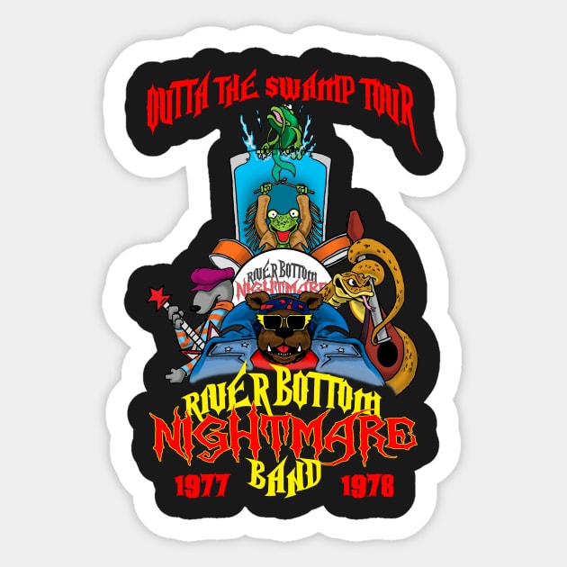 River Bottom Nightmare Band Tour Shirt Sticker by Tom Krohne